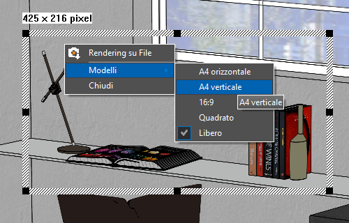 Definizione area di rendering